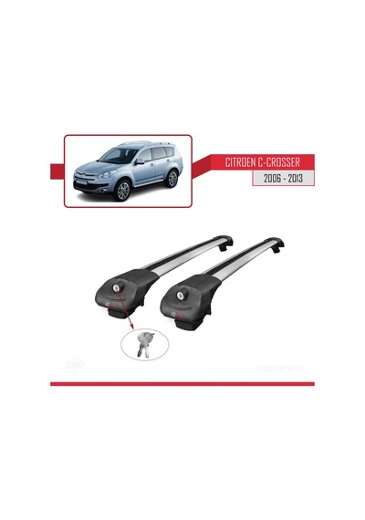 Citroen C-crosser 2006-2013 Arası İle Uyumlu Ace-1 Ara Atkı Tavan Barı Gri