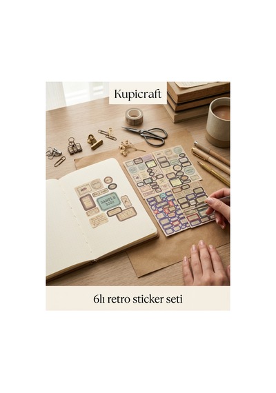 6 Sayfa Retro Sticker Seti Tickets Ajanda - Scrapbook - Journal - Planner - 927001297 Diğer