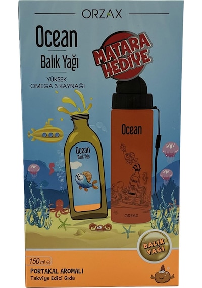 Ocean Portakal Aromalı Balık Yağı 150 ML + Matara