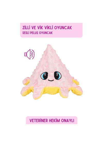 Sesli Ahtapot Köpek Oyuncağı Peluş Zilli Vikvikli Çift Taraflı Çekiştirme Oyuncağı