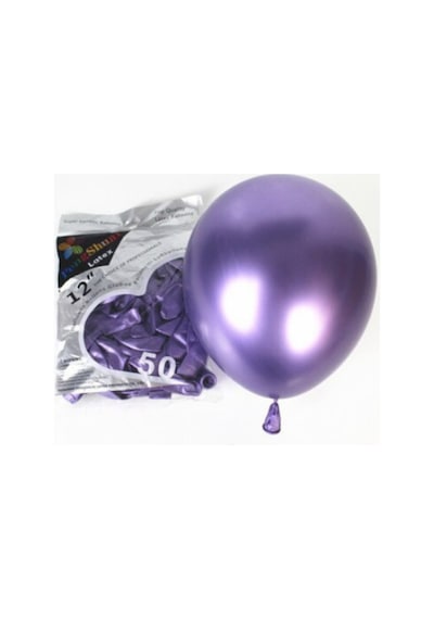Mor Renk Krom Balon 5 Adet Renkli