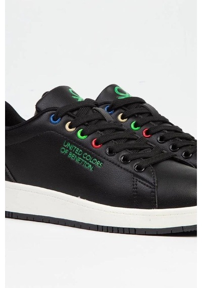 Benetton Minimalist Günlük Kadın Sneaker - Rahat Ve Şık Siyah - Beyaz