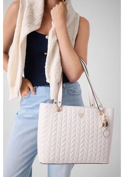 Guess Stacey Tote Çanta-gg974125 Beyaz