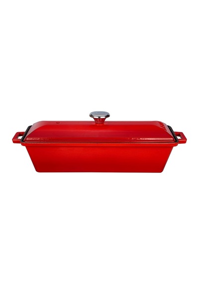 Döküm Ekmek Kabı/terrine, 11x29 Cm, Kırmızı Çok Renkli