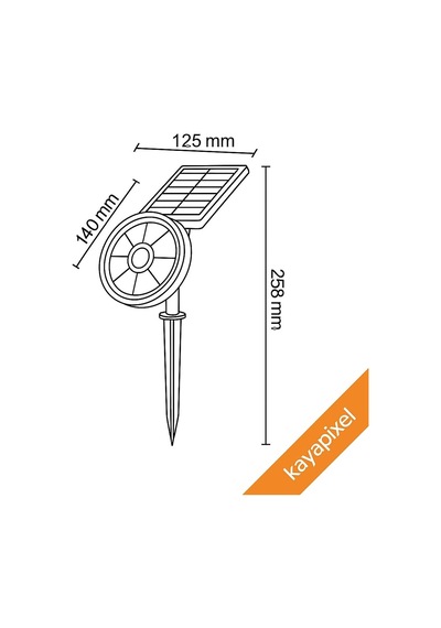 18w Güneş Enerjili Bahçe Armatürü 9 Led 3200k Günışığı, Ip65 Su Geçirmez Solar Spot Lamba, 200 Lümen, K Genel