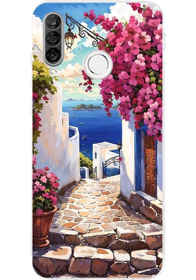 Huawei P30 Lite Uyumlu Ege'nin Kayıp Sokakları Baskılı Silikon Kılıf Renkli
