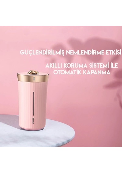 Baseus Whale Araç Ve Ev Ultrasonik Hava Nemlendirici Gece Lambası- 5775 Begonvil