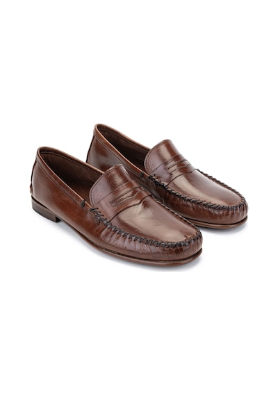 D.leporı Erkek Hakiki Deri Kahverengi Loafer Ayakkabı 1018 991 Erk Ayk Y24 Marrone Kahverengi
