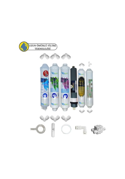 Pws Kapalı Kasa Su Arıtma Cihazlarına Uygun Sertifikalı 6lı Platinium Mebran Purefer+b12 Alkali Set