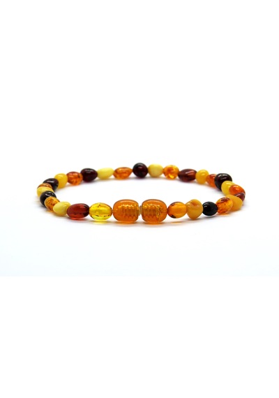 Ambergold Kehribar Bileklik Damla Kehribardan Blk507 Çok Renkli