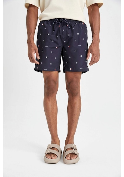 DeFacto Regular Fit Desenli File Astarlı Kısa Boy Deniz Şortu M8328AZ24HSNV100