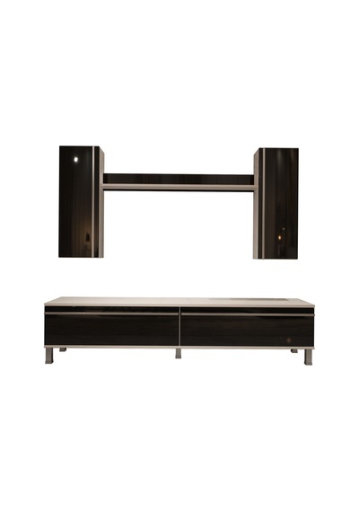 Decoraktiv Eko 7 Mdf Std Krom Ayaklı Tv Ünitesi Tv Sehpası Beyaz - Siyah