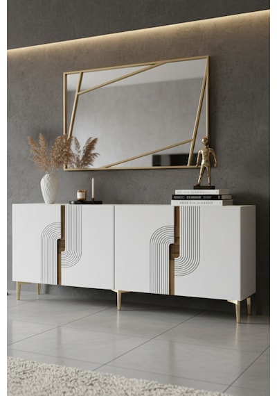 Ka1804bg Meyra180 Konsol, Kahve Köşesi, Tv Sehpası Beyaz-gold 180cm Beyaz-gold Ka1804bg Meyra180 Konsol, Kahve Köşesi, Tv Sehpası Beyaz-gold 180cm Beyaz-gold
