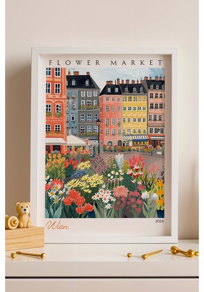 Viyana Avusturya Çerçeveli Tablo Seyahat Severlere Salon Ve Ofis İçin Estetik Duvar Dekoru Travel Flower Market