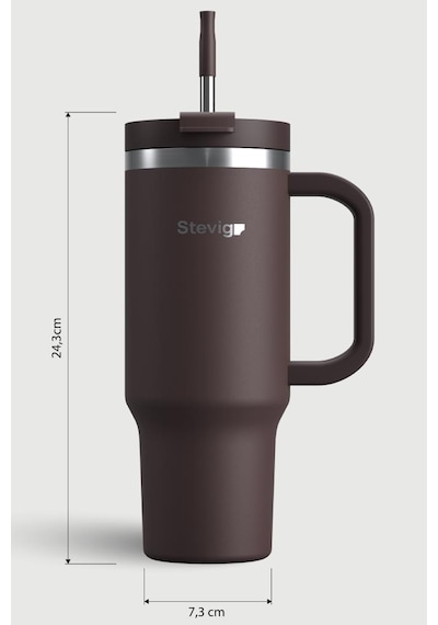 Stevig 2 Moods Tuck-in Tumbler Sızdırmaz Çelik Termos 900 Ml Chocolate Plum St-238 Bordo