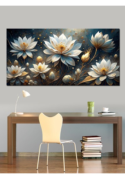 Kanvas Tablo Beyaz Lotus Çiçekleri