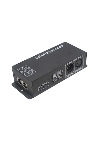 Dmx-512 Dekoder Dijital Ekran Dimmer Sürücü Rgbw 4 Kanal Led Kontrol Cihazı Şerit Band Dc12v-24v 348w
