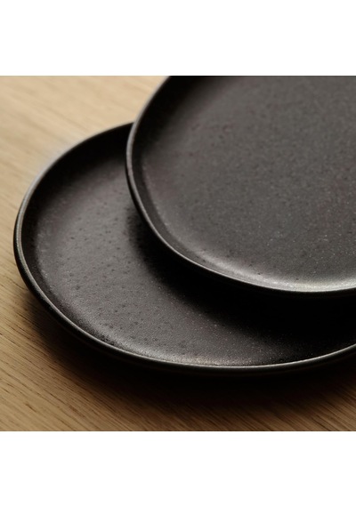 Tatlı Tabağı Seti, Siyah, 18 Cm, 2 Adet Çok Renkli