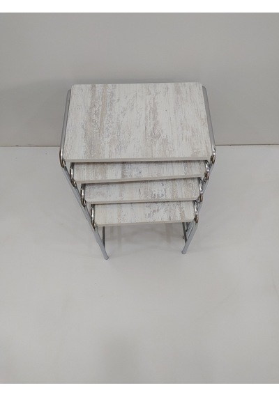 Zigon Sehpa 4'Lü Metal Model Transmisyon Nikelaj Ayak Ahşap Merme (422100587)