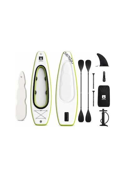 Kano Ve Paddle Board Seti İkisi Bir Arada Sup Board Şişme Kayak Yeşil