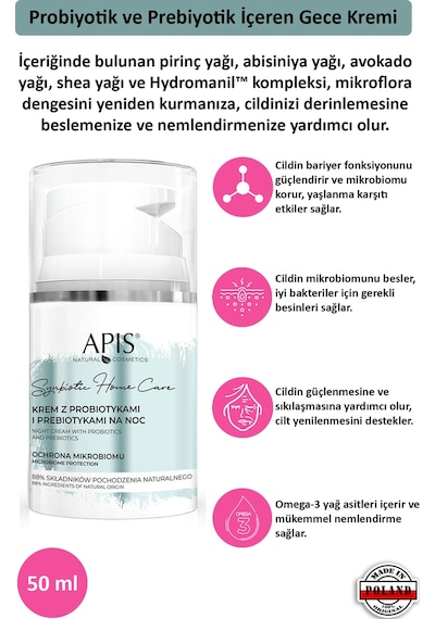 Apis Natural Probiyotik ve Prebiyotik İçeren Gece Kremi 50 ML