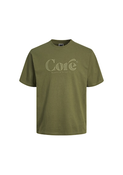 Jack & Jones Erkek Logo Baskili Bisiklet Yaka Tisört - Austin 12256401 Cypress Yeşil