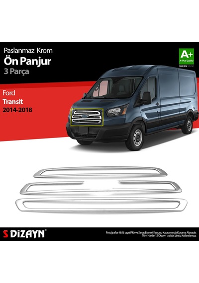 S-Dizayn  Ford Transit Krom Ön Panjur 3 Parça 2014-2018
