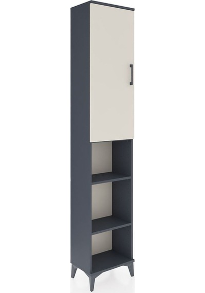 Arges Dolap 4 Raflı Tek Kapaklı Tek Askılı 44x30x221 Antrasit-aytaşı Antrasit