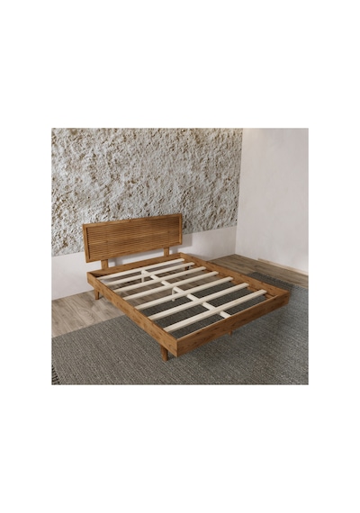 Ebruli Masif Ahşap Yatak Odası Takımı 2 Kapaklı Ceviz 90x190