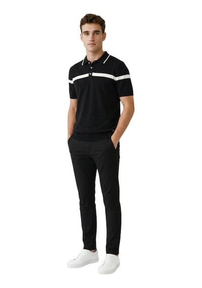 Cazador 34235 Erkek Polo Yaka Triko T-shirt Siyah