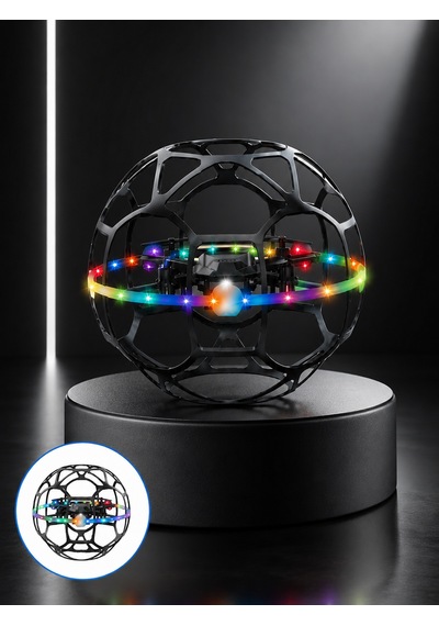 El Hareketi Kontrollü Futbol Topu Tasarımlı Drone Led Işıklı - Lisinya