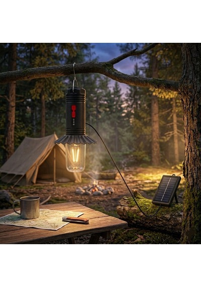 Güneş Enerjili 3 Mod Şarjlı Kamp Feneri 10w Taşınabilir Led Aydınlatma