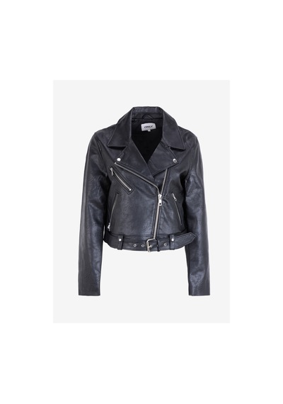 Only Onlvera Faux Leather Bıker Siyah Kadın Deri Ceket 15232135
