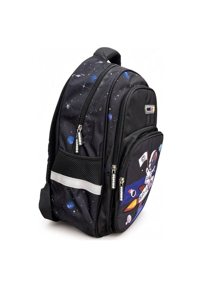 Kids Astronot Galakside İlkokul Çantası 41 Cm Su Geçirmez Okula Dönüş Siyah