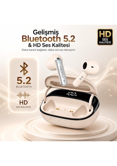 Hp-675 Bluetooth Kablosuz Kulaklık Ve 1200 Mah Powerbank Dijital Led Ekranlı V5.2 Hd Ses Dokunmatik Kontrol Bej Beyaz - Çok Renkli Hp-675 Bluetooth Kablosuz Kulaklık Ve 1200 Mah Powerbank Dijital Led Ekranlı V5.2 Hd Ses Dokunmatik Kontrol Bej Beyaz - Çok Renkli