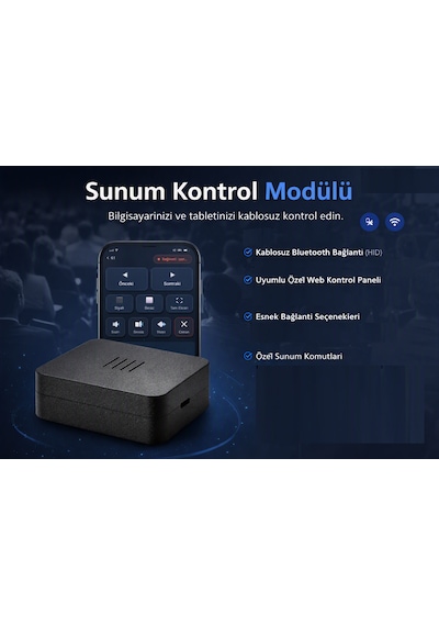 Profesyonel Kablosuz Sunum Kontrol Modülü Bluetooth İle Powerpoint/pdf Yönetimi, Web Arayüzü