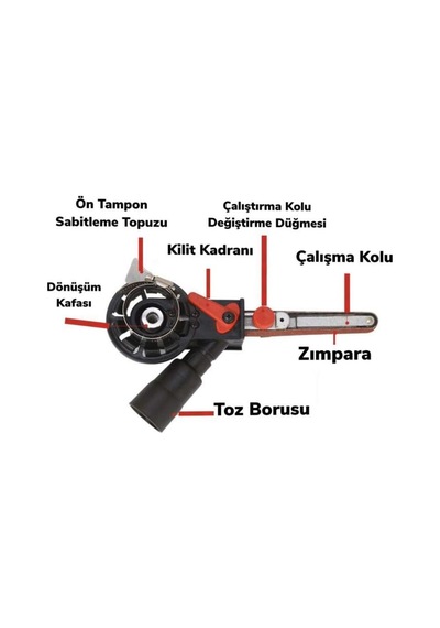 0030 Taş Motoruna Takılır Şerit Bant Zımpara Aparatı