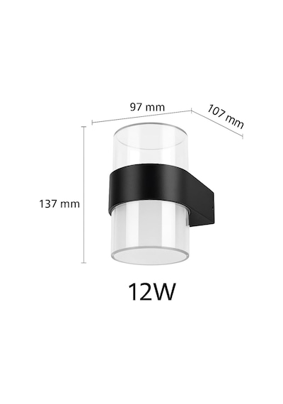 Ayrex Bora Led Duvar Aplik 12w Ip54 Günışığı 3200k, 1170 Lümen, Su Geçirmez İç Ve Dış Mekan Aydınlatma, Diğer