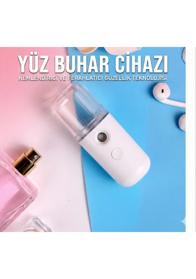 Hubrendy Çer Şarjlı Mini Yüz Nemlendirici Dezenfektan Cihazı Mist Sprayer