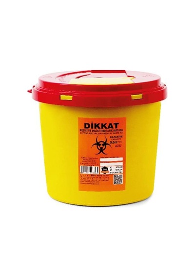 10 Adet Enfekte Atık Kutusu 3.5 Lt. + Atık Torbası 2 Adet