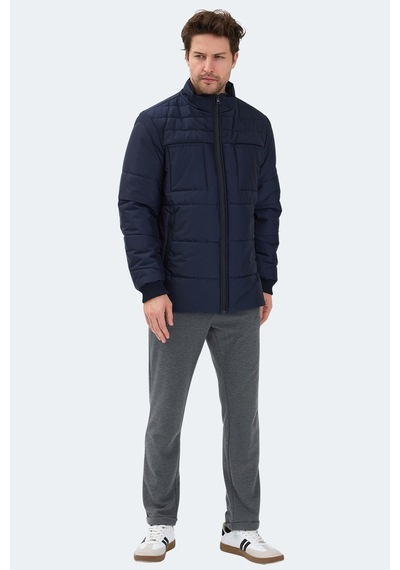 Slazenger Baldwıng Erkek Dik Yaka Fermuarlı Lacivert Mont & Kaban Lacivert