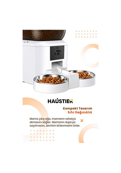 Qq029-dual Kameralı 1080p Gece Görüş, Akıllı Otomatik Kedi Mama Kabı, 2.4ghz/5ghz, 4lt, Metal Kase