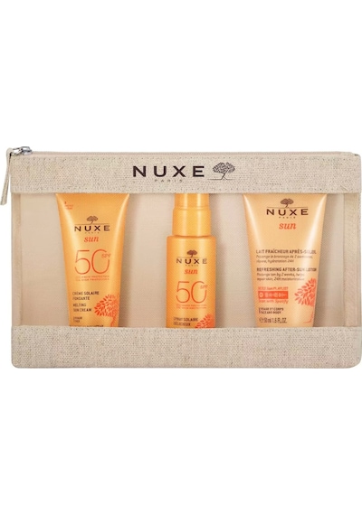 Nuxe Sun Güneş Koruyucu Yüz Kremi SPF50 30 ML + Güneş Sonrası Bakım Kremi 50 ML + Koruyucu Yüz ve Vücut Sütü SPF50 50 ML