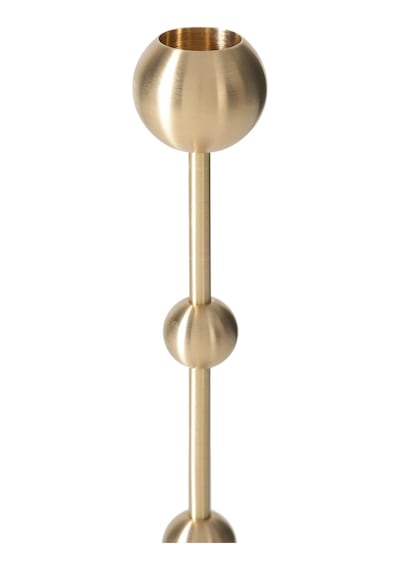 Mudo Home Vela Pirinç Mumluk Küçük Boy 20 Cm Altın