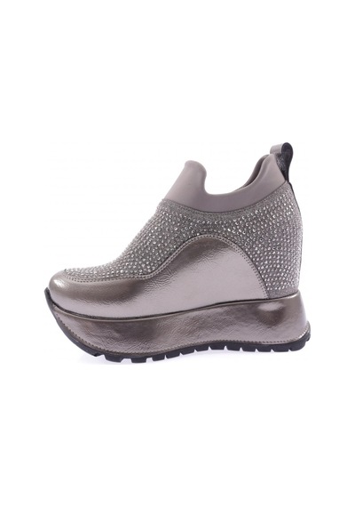 Dgn 927-23y Kadin Mega Kalin Taban Silver Taşli Sneakers Ayakkabi 927-1581-R1385 Platin