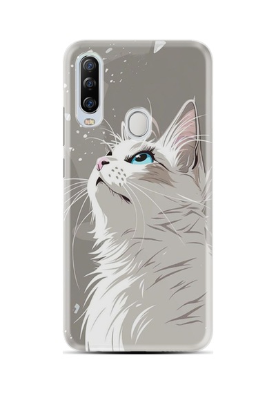 General Mobile Gm 20 Pro Kılıf Boutique Baskılı Resimli Beyaz Kedi Pcode -061