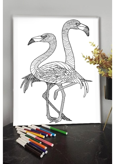 Pelikan 1 40x30cm Çocuklar Için Özel Boyanabilir Tablo Tuval Mandala Kalem Hediyesi Yoktur.