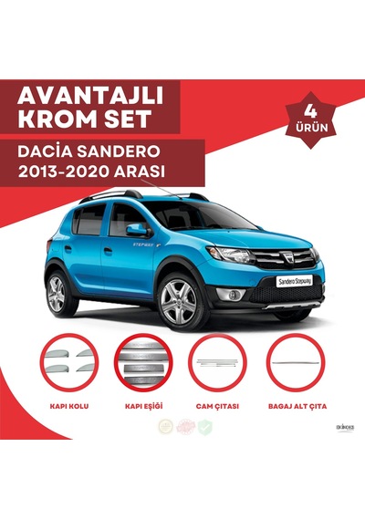 Dacia Sandero Avantajlı Krom Set 2013-2020 Arası -4ürün- Paslanma