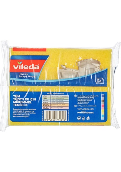Vileda Hijyenik Düz Bulaşık Süngeri 2 x 2'li