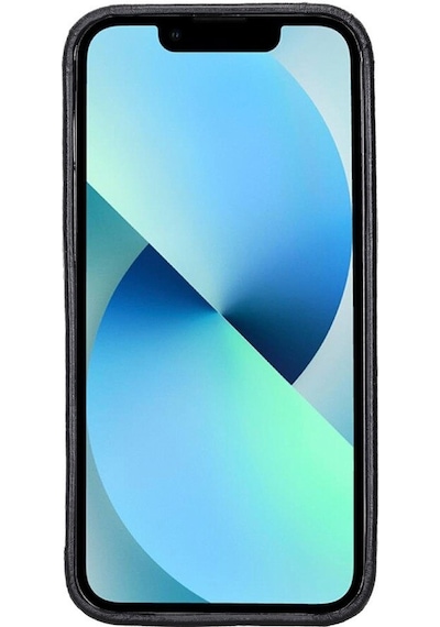 Apple Uyumlu iPhone 13 Pro Deri Arka Kapak Rock Rst1 Siyah
